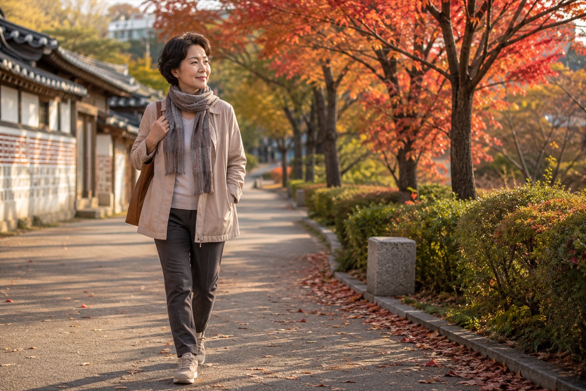秋の韓国旅行で50代が選びたい重ね着しやすい服装