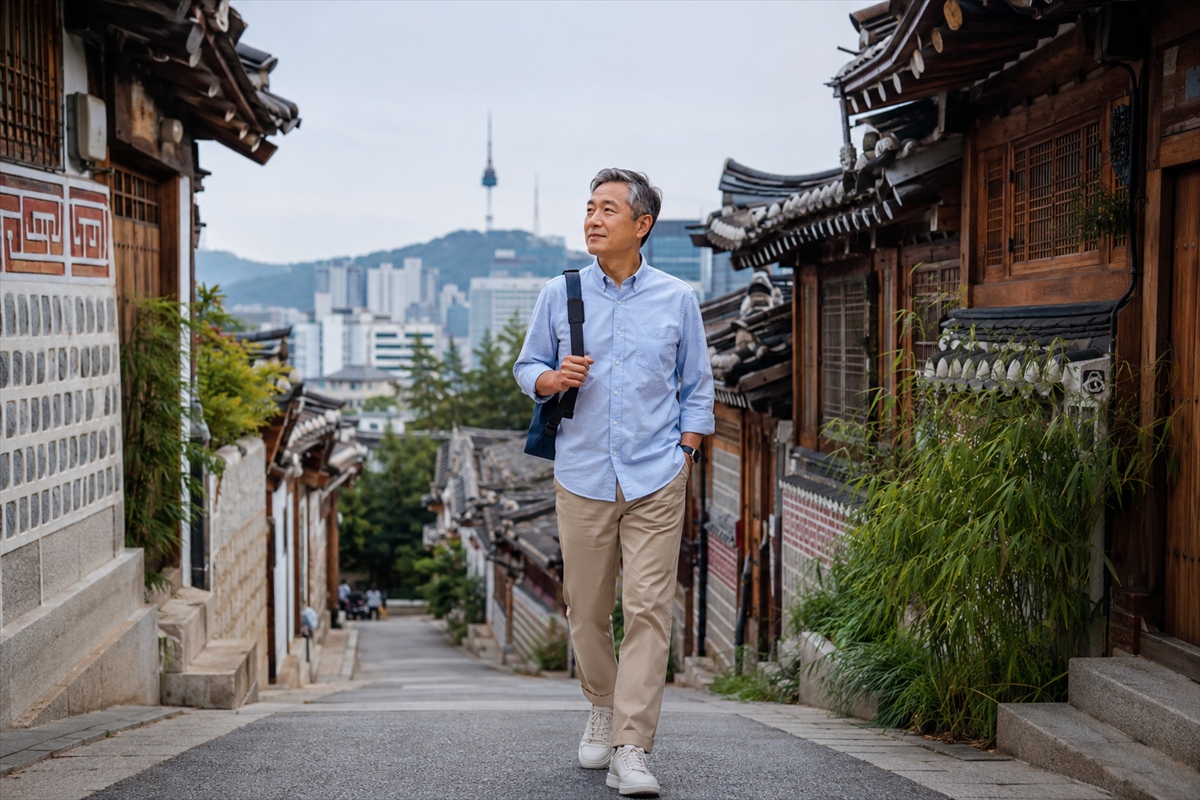 50代男性の韓国旅行で選びたい清潔感のある歩きやすい服装