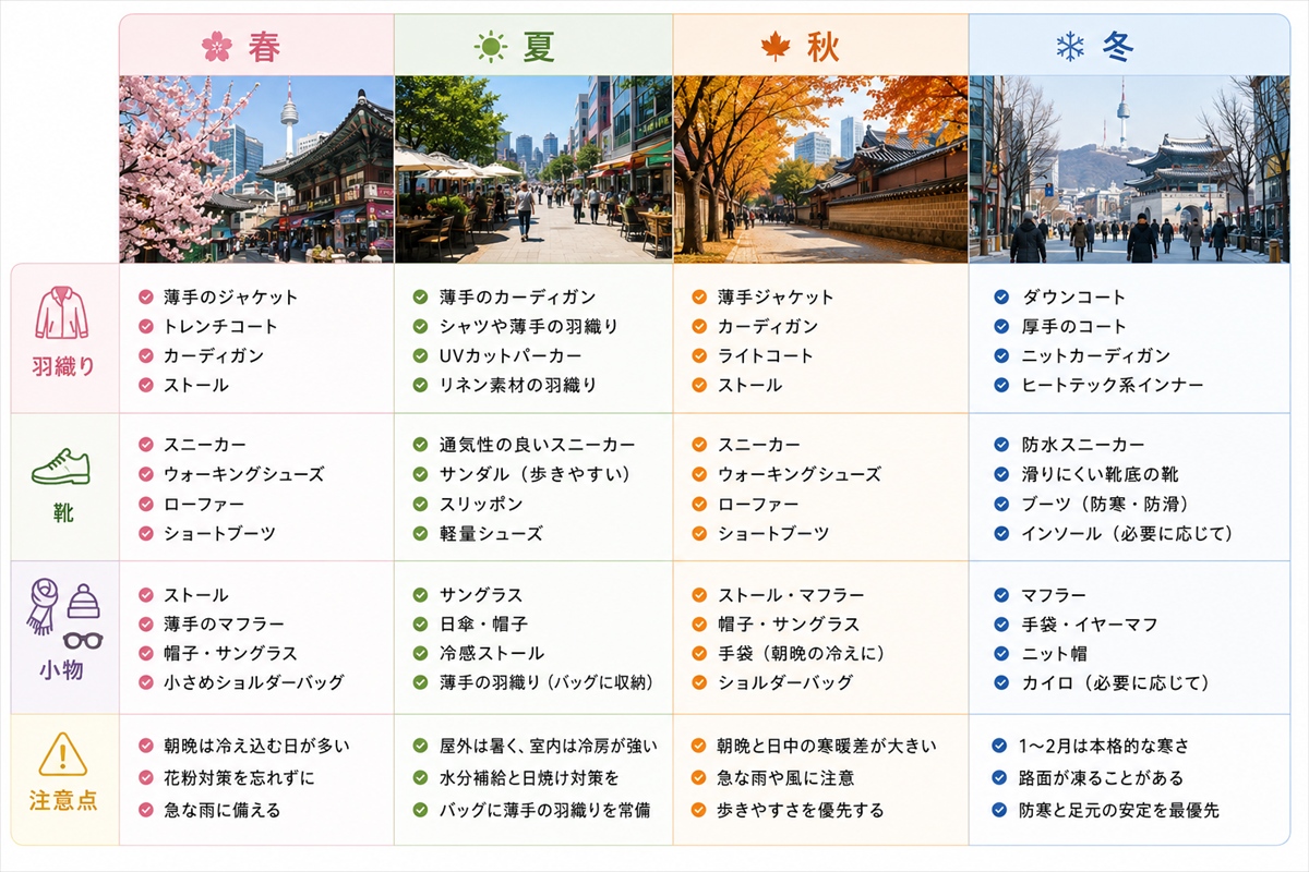 50代の韓国旅行前に服装や靴や羽織りものをチェックしている様子