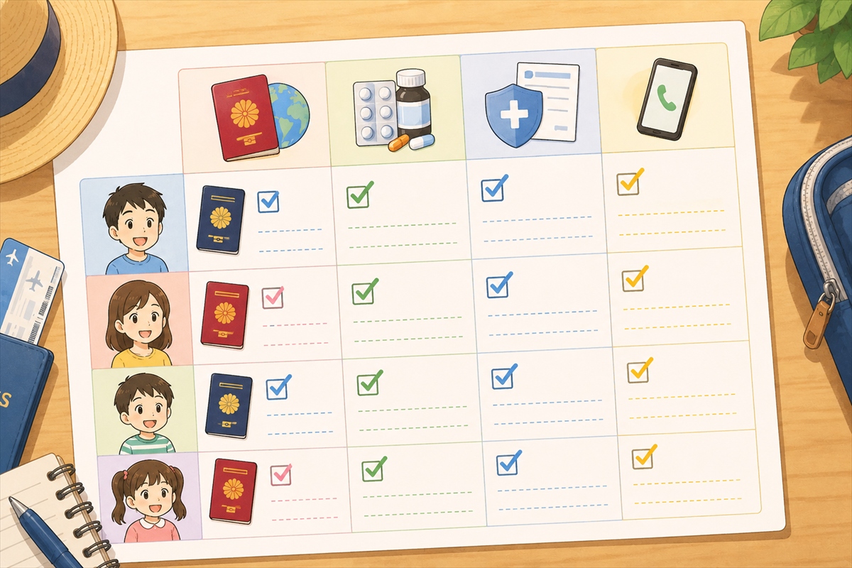 50代以上や家族で韓国旅行に行く前に無理のない日程や持ち物を確認している様子