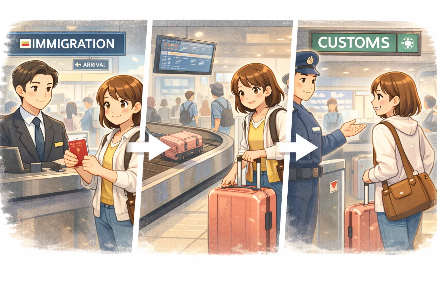 空港手続きの流れ