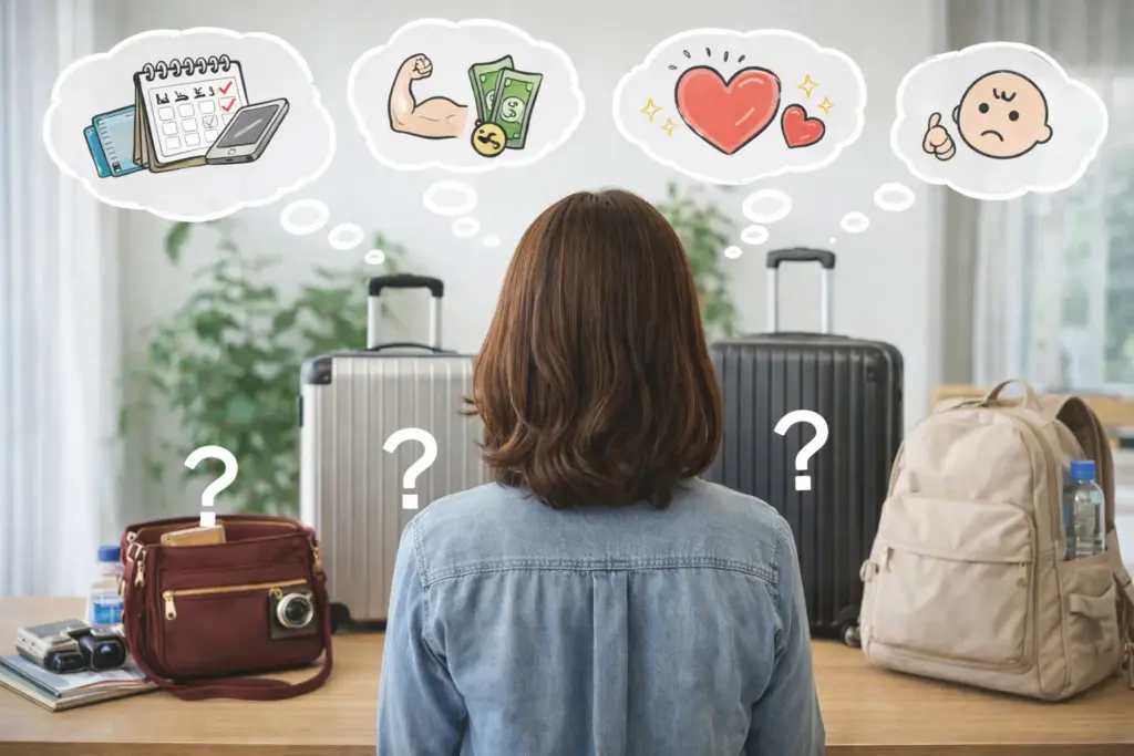 旅行バッグ選びの悩み