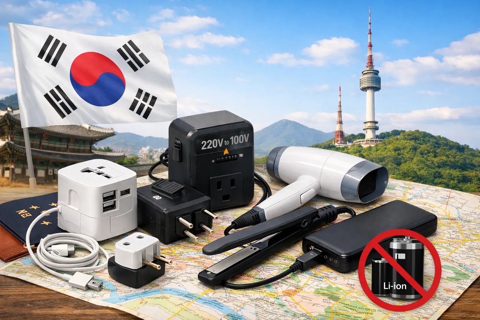 韓国旅行のための電子機器