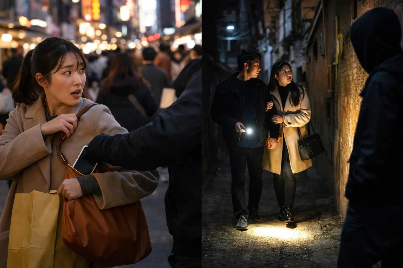 都市の夜の不安と危機