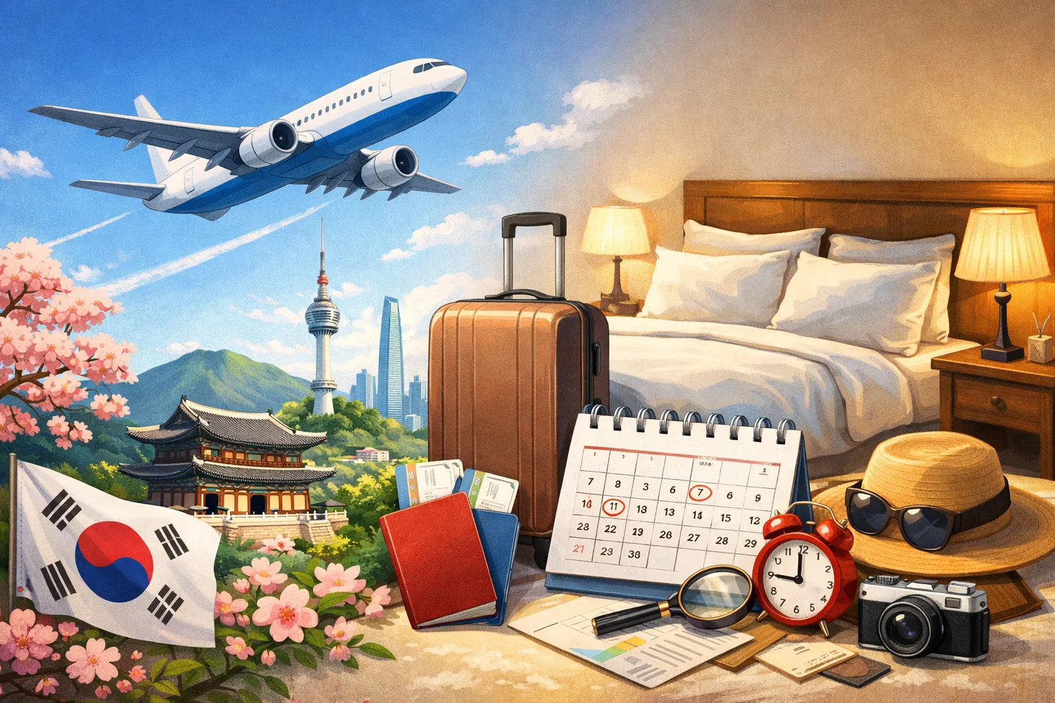 旅行計画と韓国のランドマーク