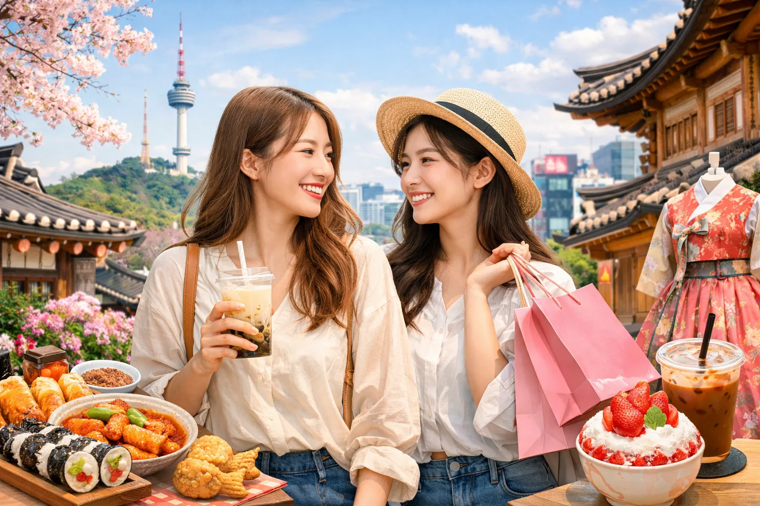 ソウルのカフェとショッピング賑わい