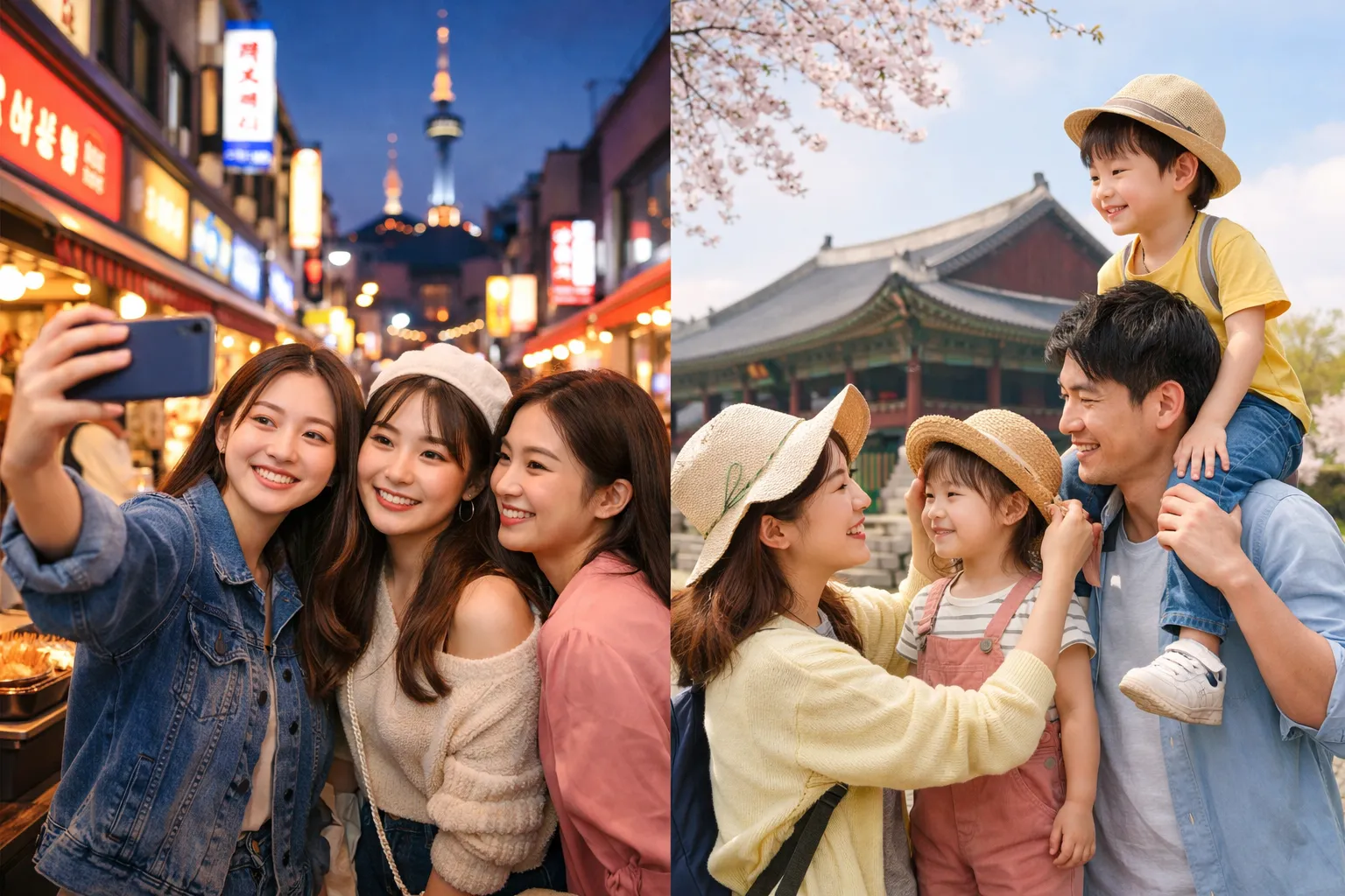 韓国の街と歴史的な家族