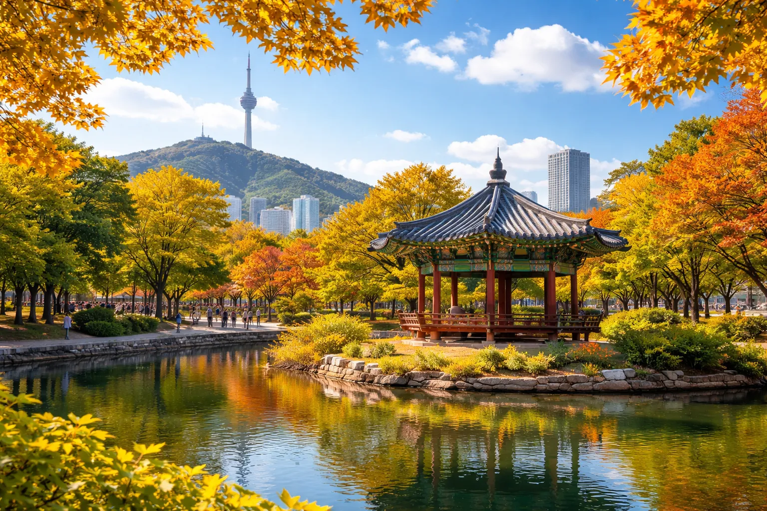 秋のソウルの風景