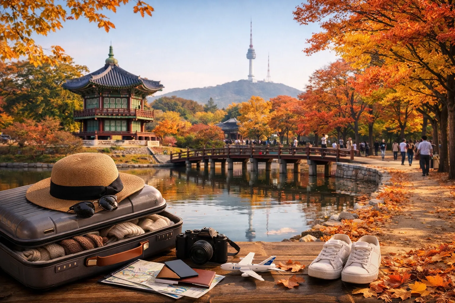 秋のソウル旅行の風景