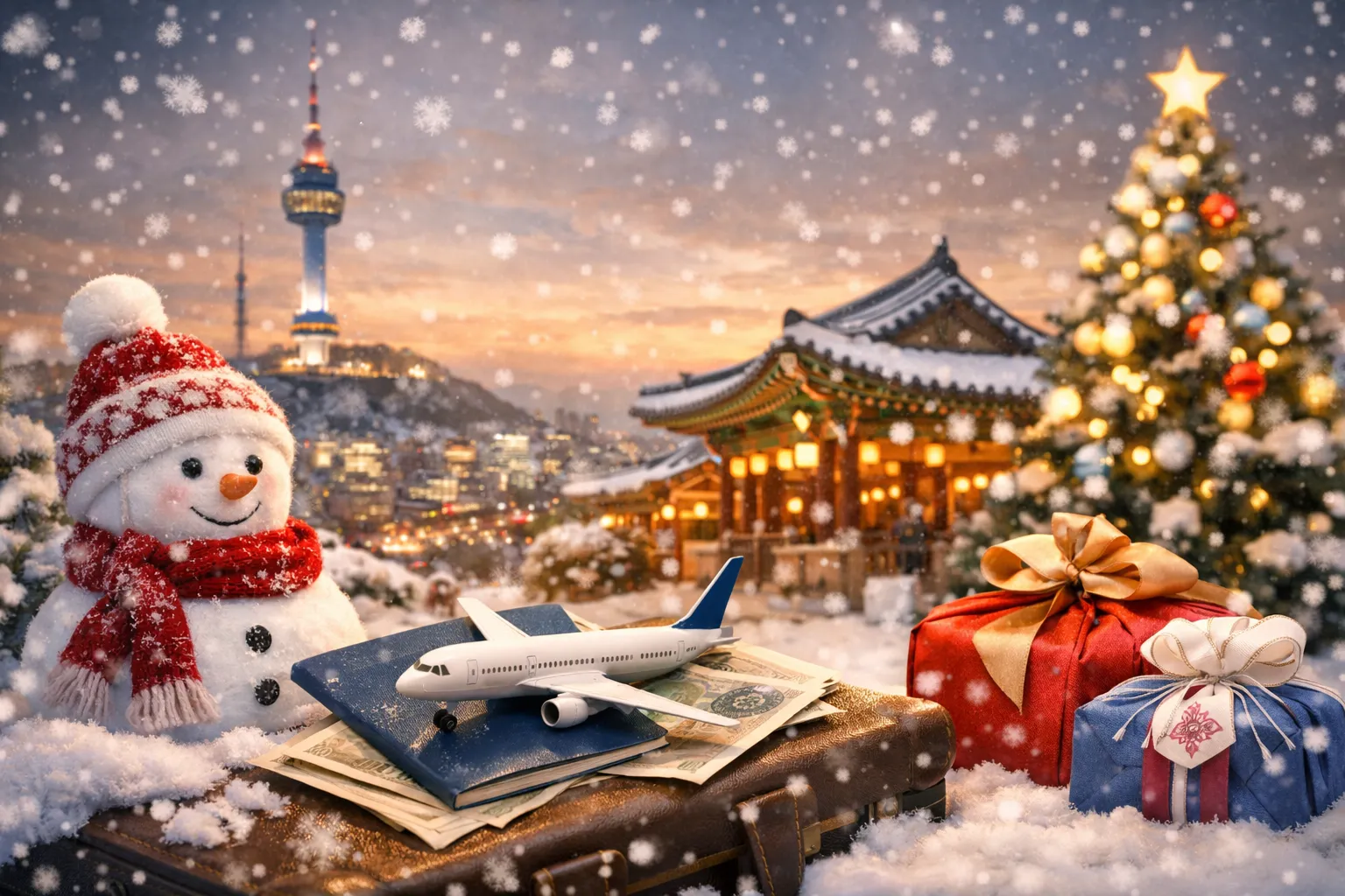 冬のソウル旅行の情景