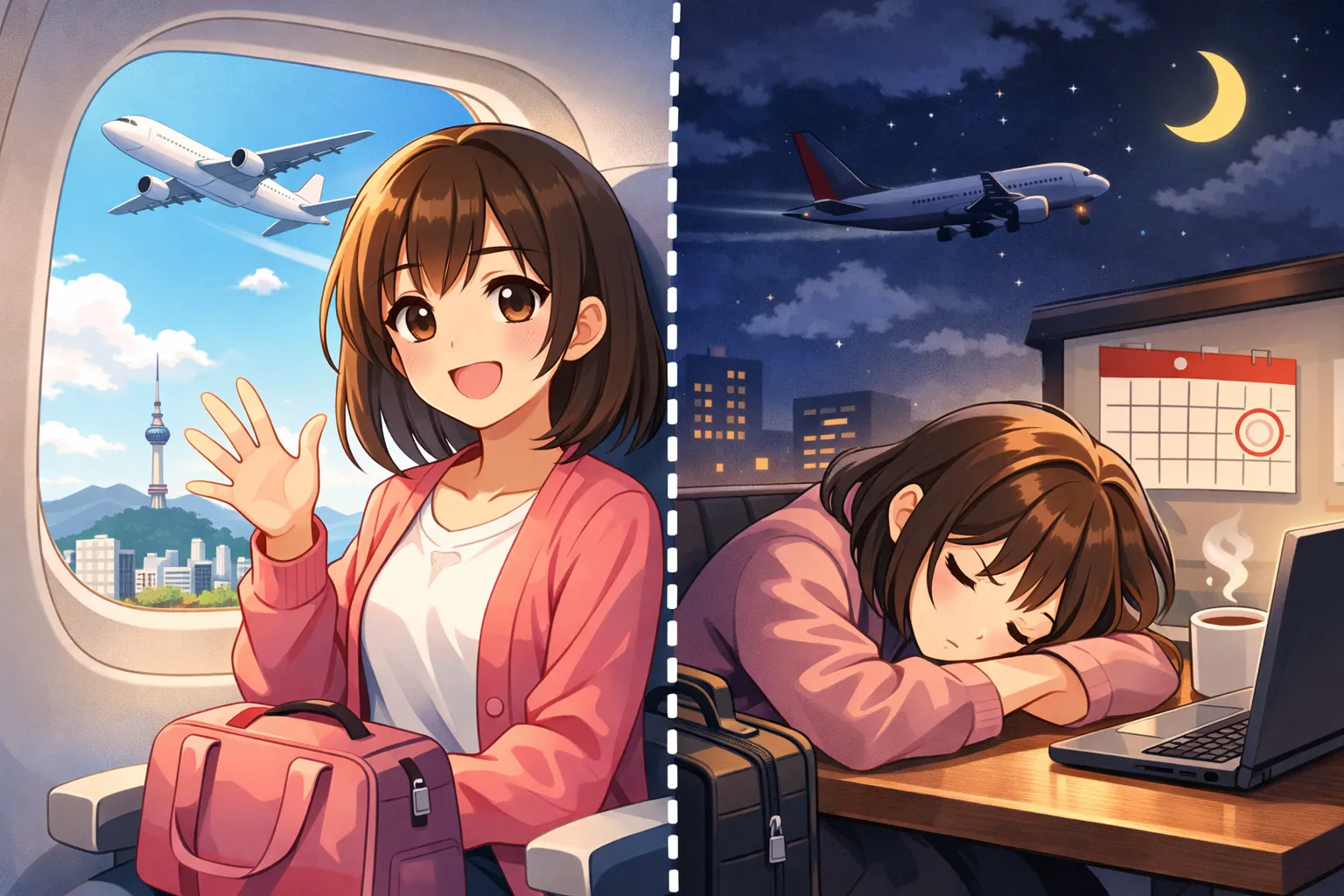 旅行のワクワクと疲れ