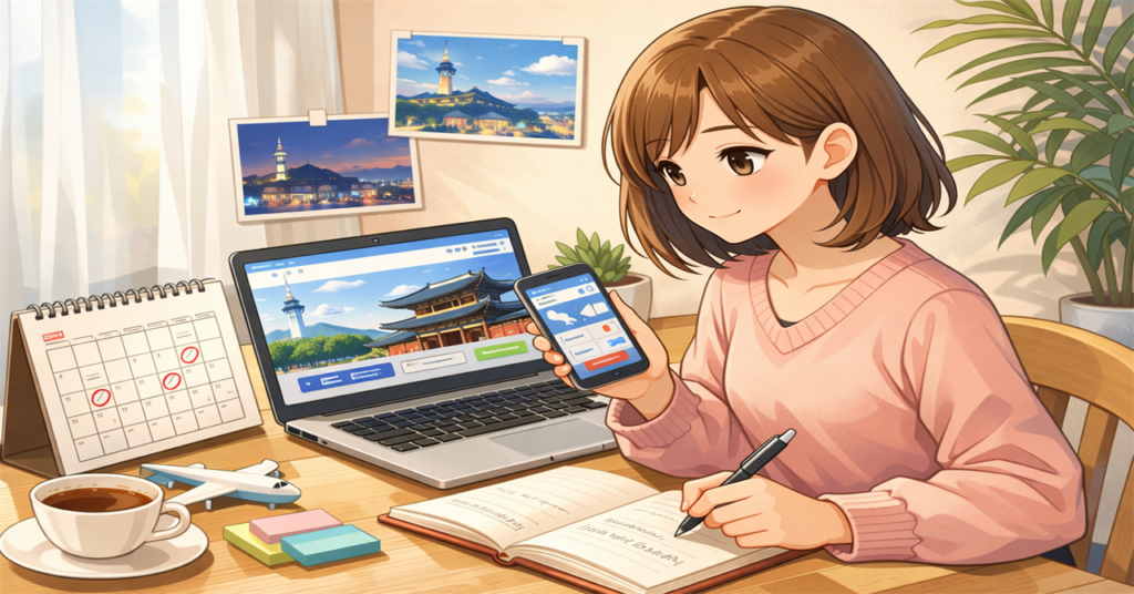 旅行計画の準備中