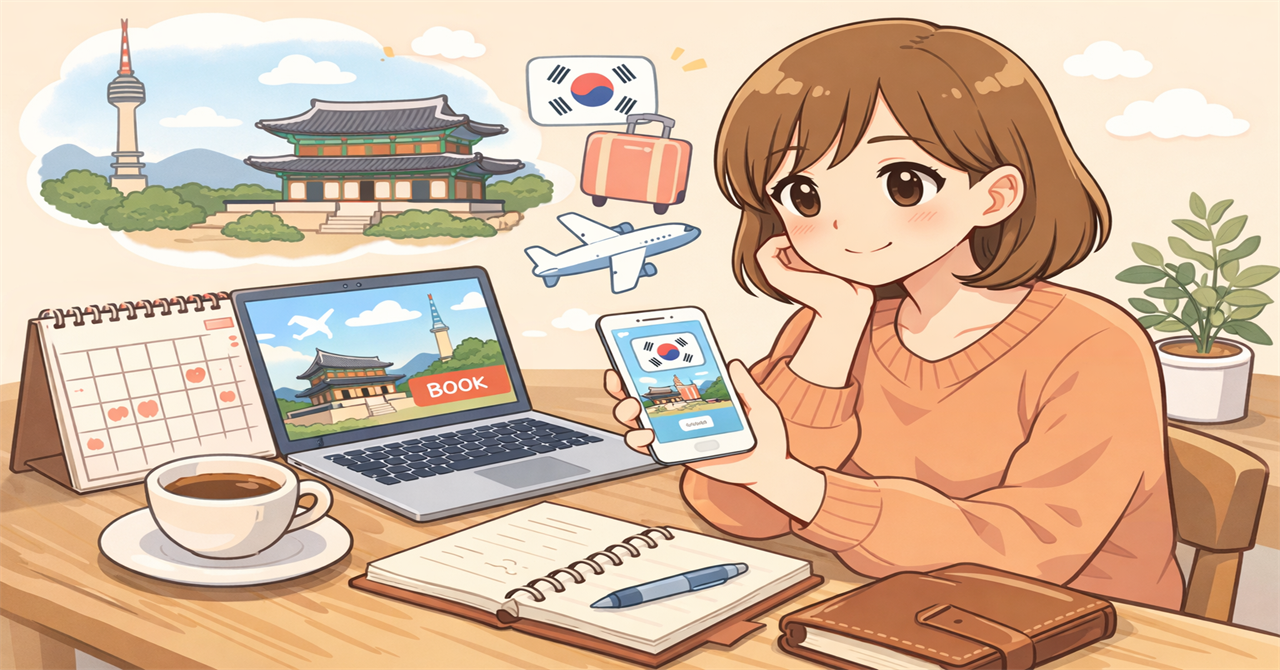 旅行計画とソウルの風景